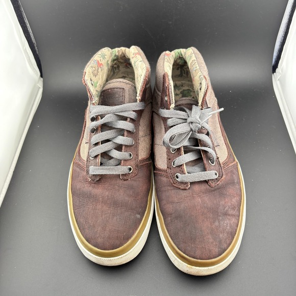 Vans Bedford Mens‎ 9.5 Skateboard Shoes Brown Canvas Round Toe Athletic Sneakers main image 9